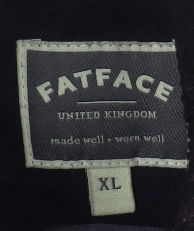 FatFace Men's Brown Cable-Knit Wool Henley Jumper XL