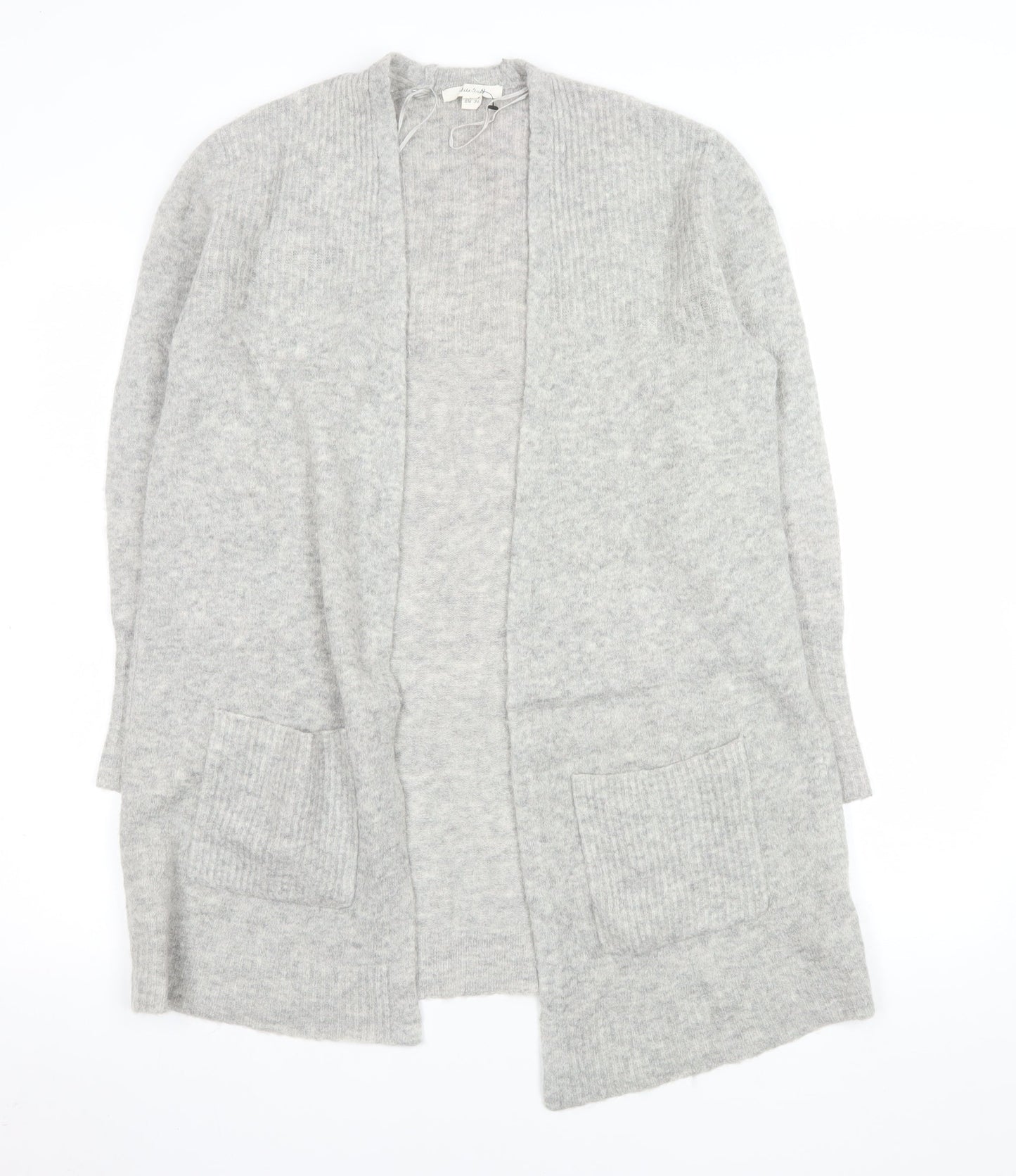 White Stuff Women’s Grey Long Sleeve Open Knit Cardigan Size 8