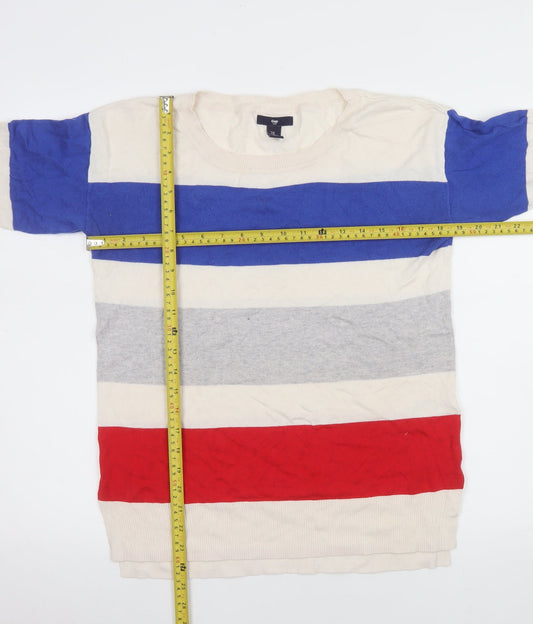 Gap Womens Multicoloured Stripe Cotton Long Sleeve Jumper Size S