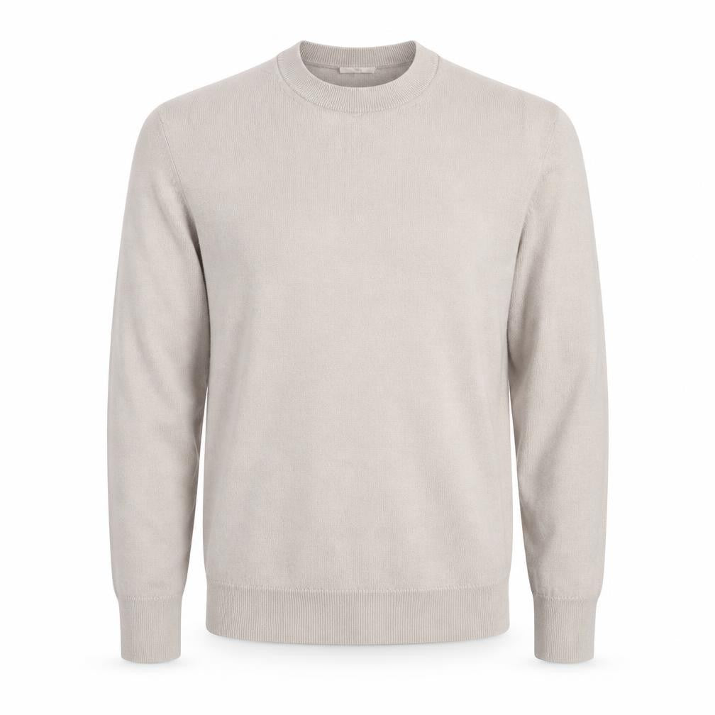 Zara Origins Men's Beige Wool Blend Crew Neck Jumper M