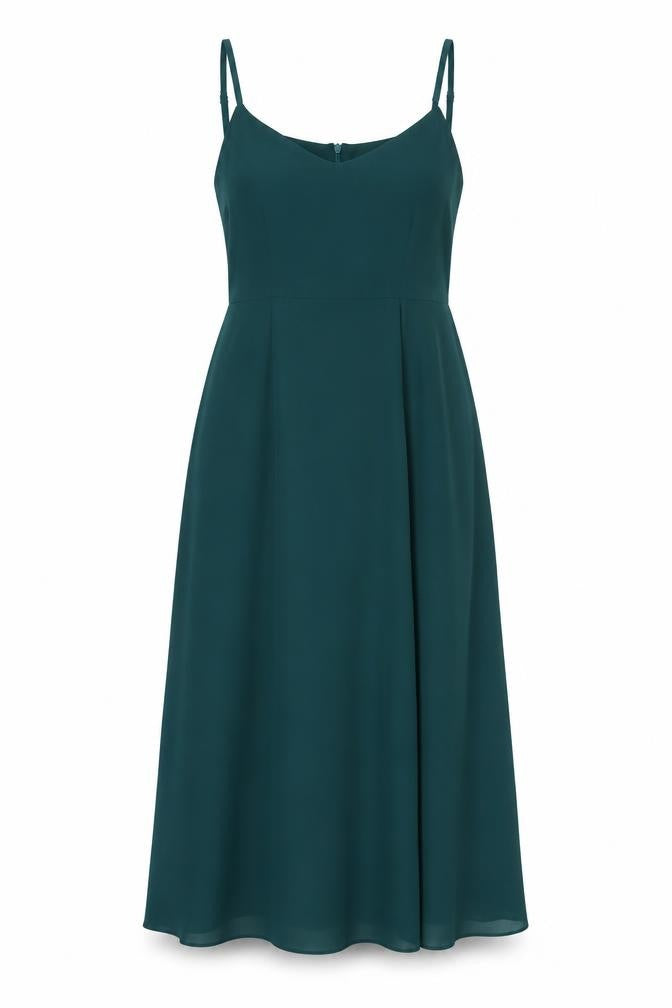 Rewritten Women's Green Long Slip Dress Size S V-Neck Sleeveless