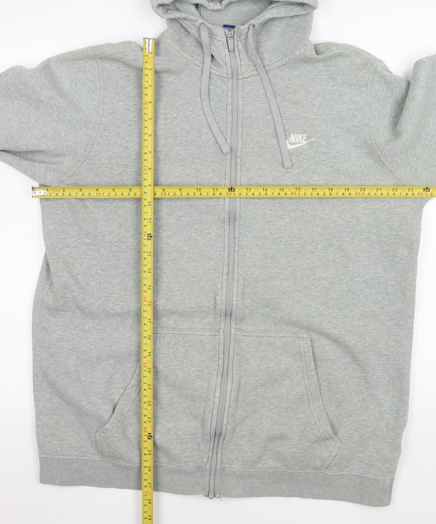 Nike Mens Grey Full Zip Hooded Jacket XL Cotton Blend