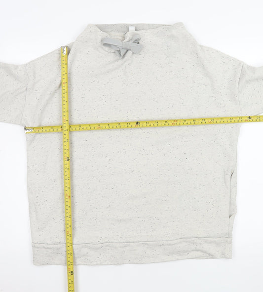COS Women’s Grey Speckled Bow Neck Pullover Sweatshirt Size 12
