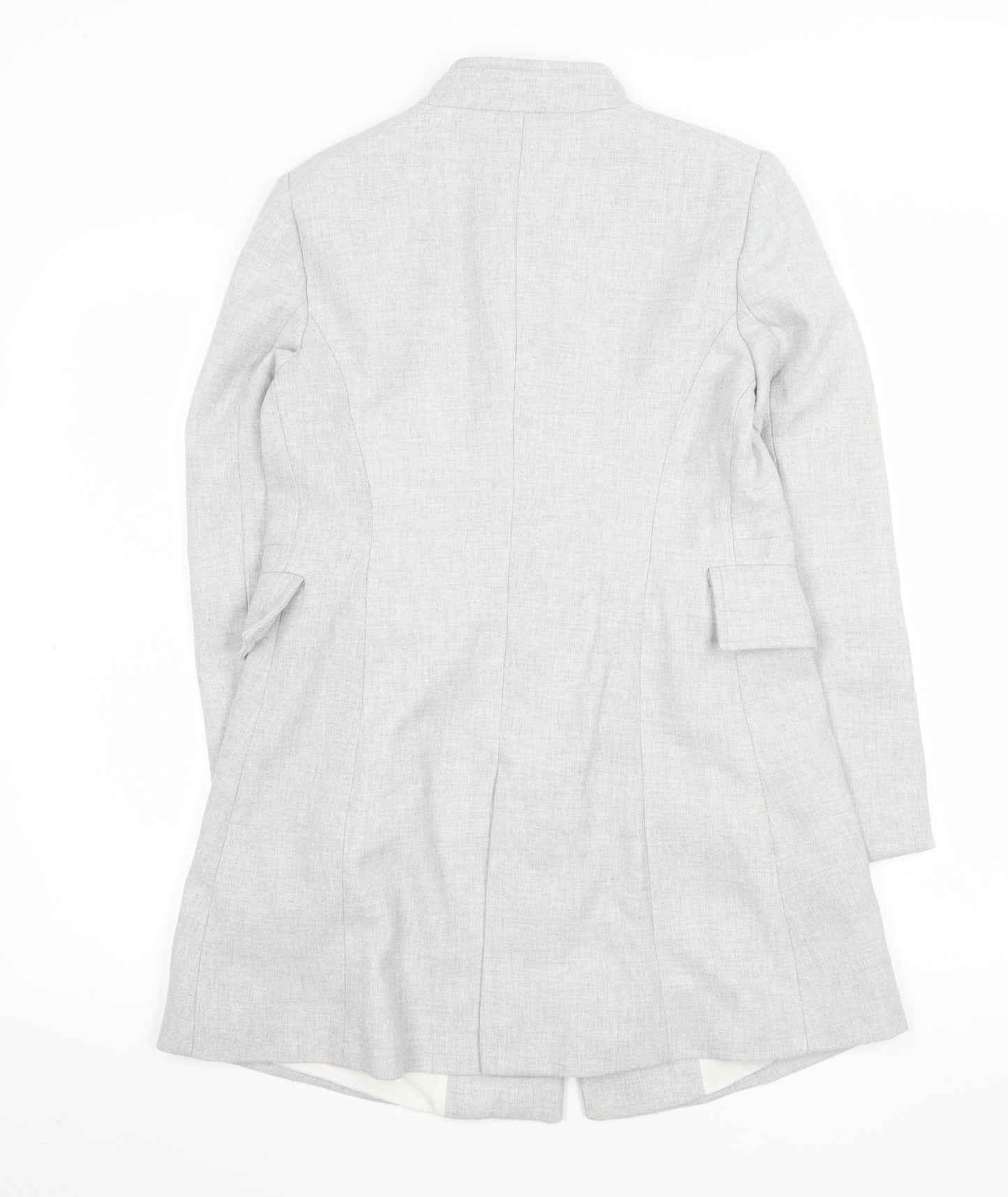Zara Women Grey Mid-Length Overcoat Size 12 Lined Classic Style