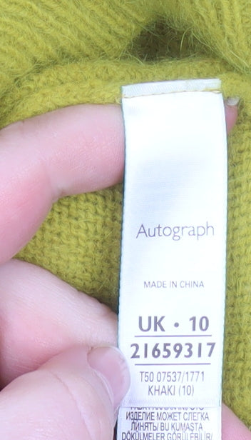 Marks and Spencer Autograph Women's Green Angora Jumper Size 10