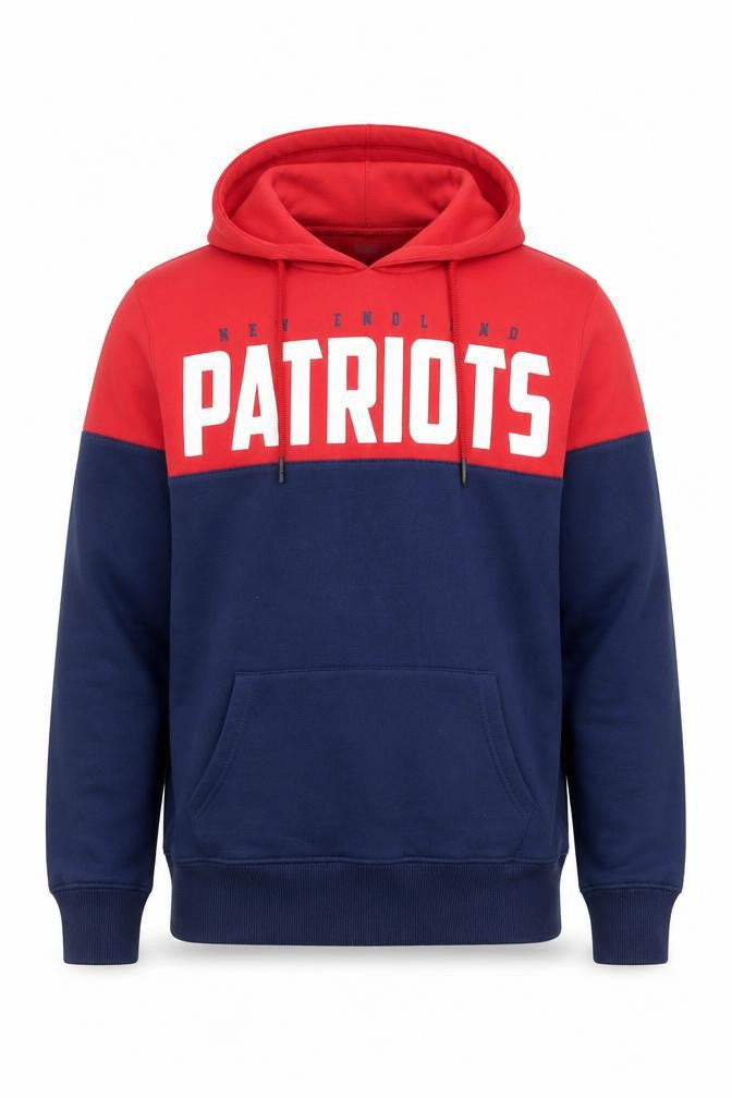 NFL Team Apparel Men’s Red Blue New England Patriots Pullover Hoodie M