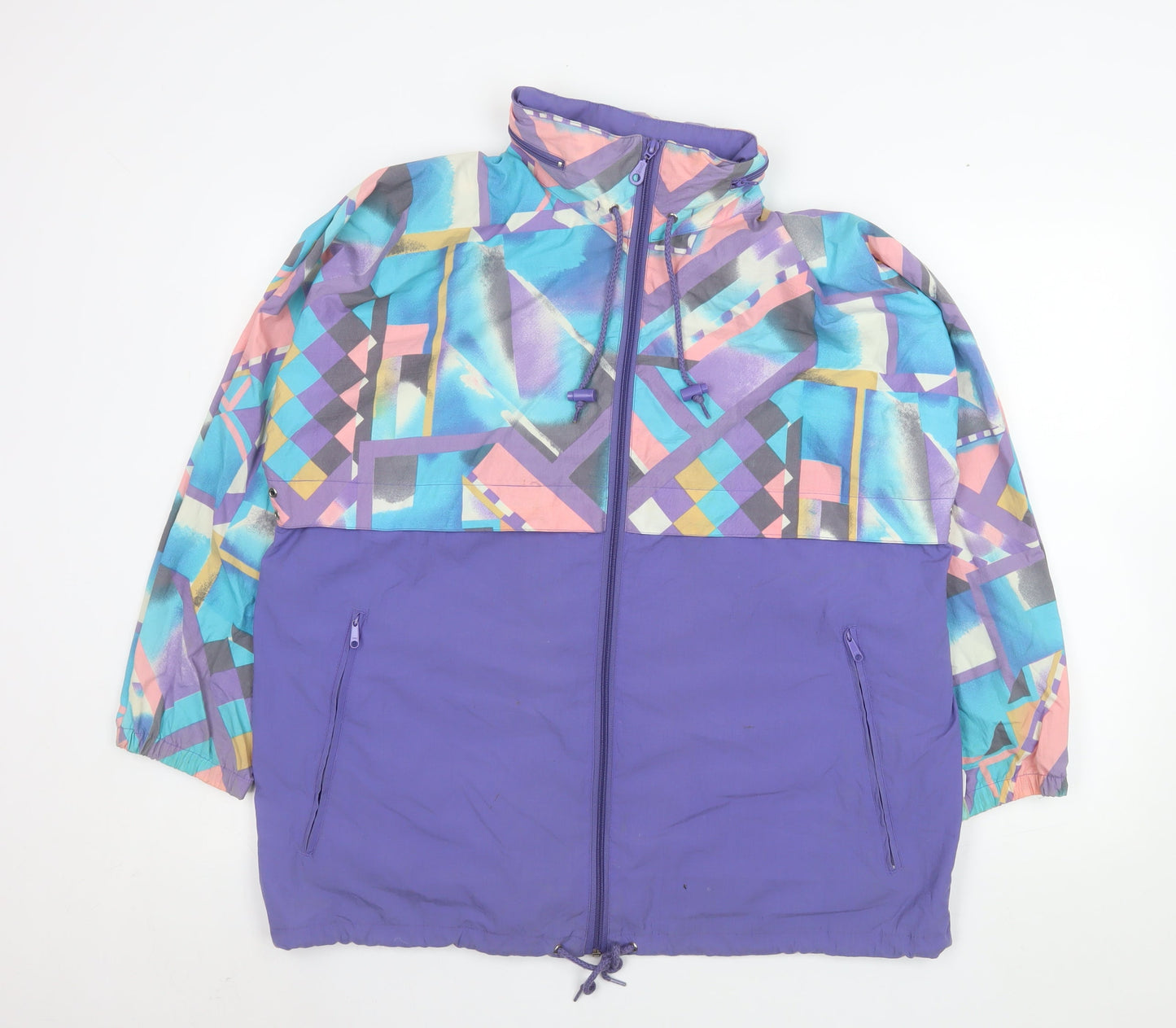 Rodeo Teens Multicoloured 80s Geometric Windbreaker Jacket Size 164