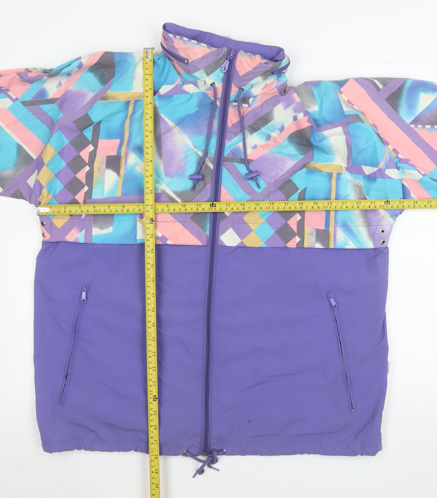 Rodeo Teens Multicoloured 80s Geometric Windbreaker Jacket Size 164