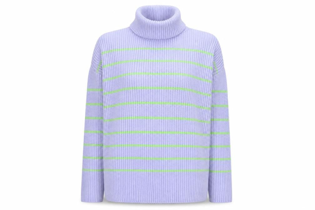 Marks and Spencer Women's Purple Roll Neck Ribbed Jumper M