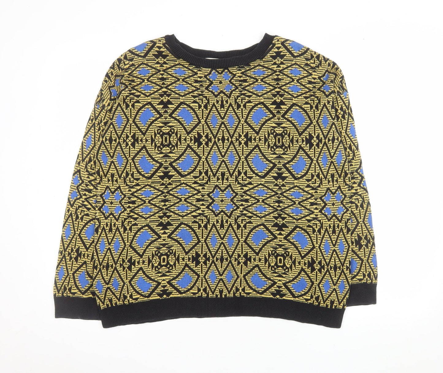 Zara Men’s Multicoloured Geometric Knit Jumper Size M