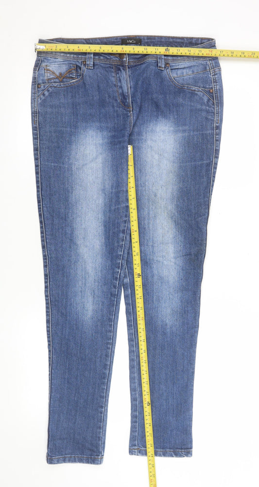 M&Co Womens Blue Size 12 Skinny Stretch Denim Jeans