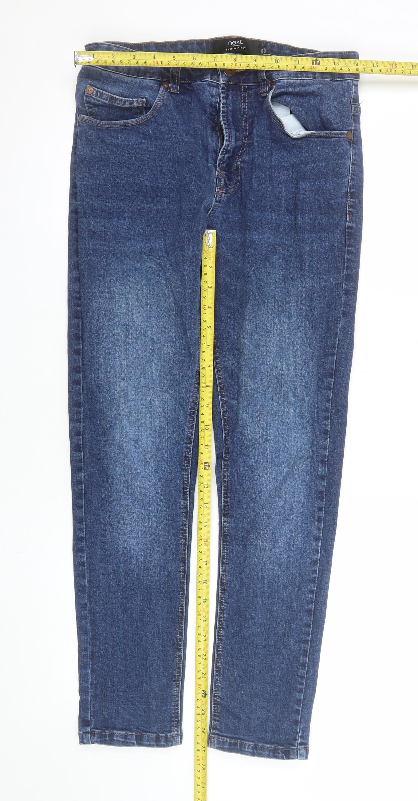 Next Women's Blue Skinny Fit Jeans Size 12 Stretch Denim