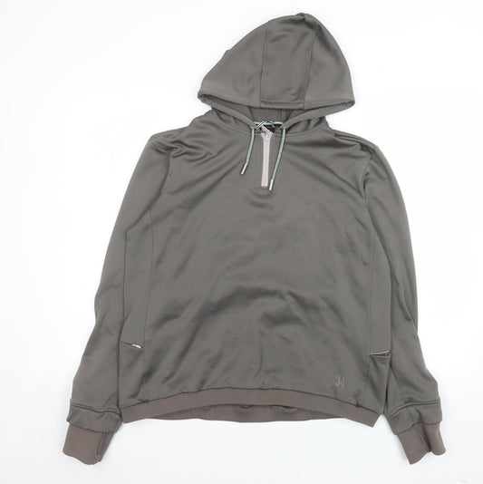 Union 34 Women's Grey 1/2 Zip Hooded Sweatshirt XL Relaxed Fit