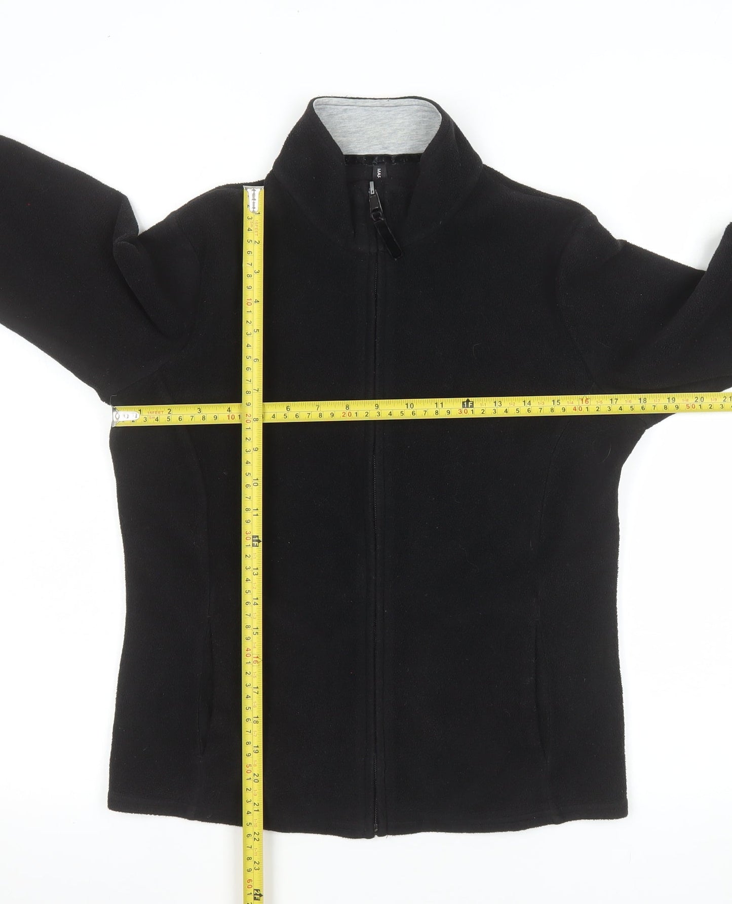 Marks and Spencer Womens Black Size 10 Full Zip Fleece Sweatshirt