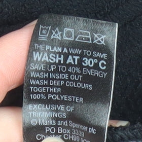 Marks and Spencer Womens Black Size 10 Full Zip Fleece Sweatshirt