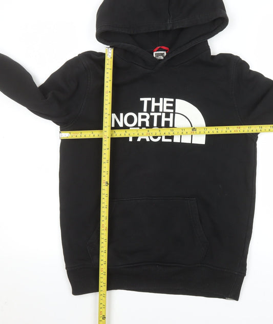 The North Face Boys Black L Pullover Hoodie with Logo Print
