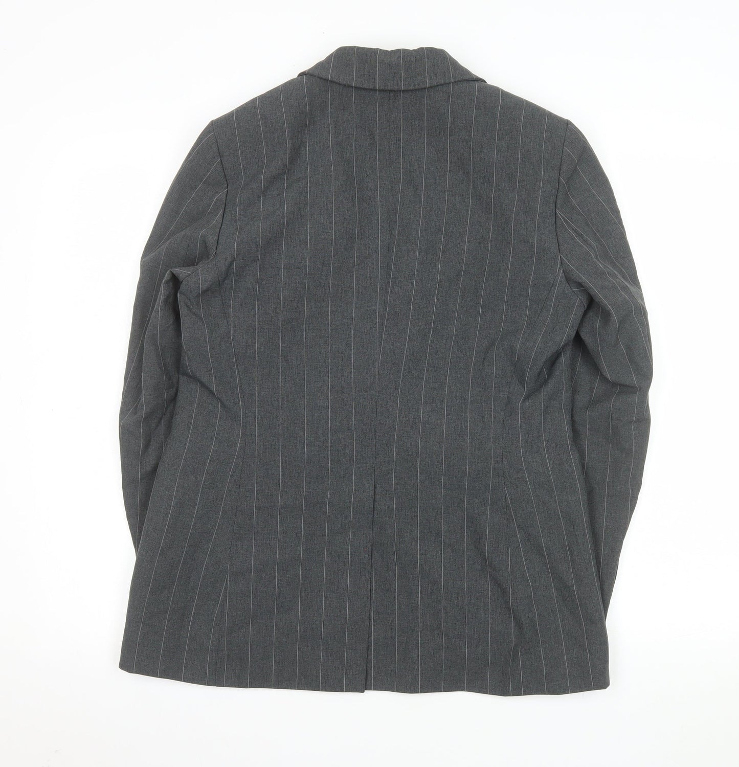 Marks and Spencer Womens Grey Pinstripe Single-Breasted Blazer UK 12