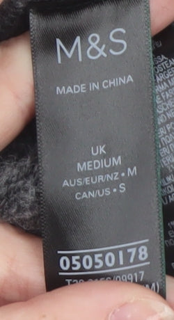 Marks and Spencer Women Grey Star Knit Crew Neck Jumper M