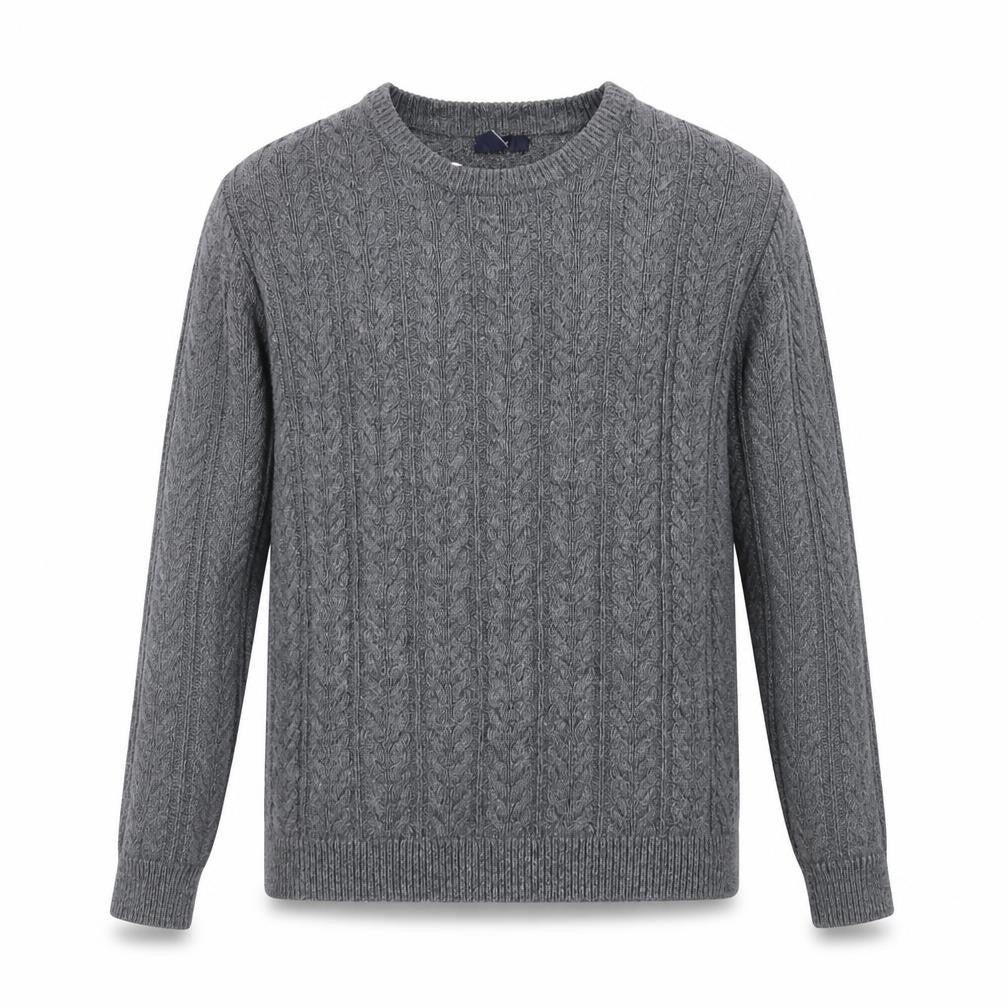 Gap Men's Grey Cable-Knit Cotton Crew Neck Jumper XL