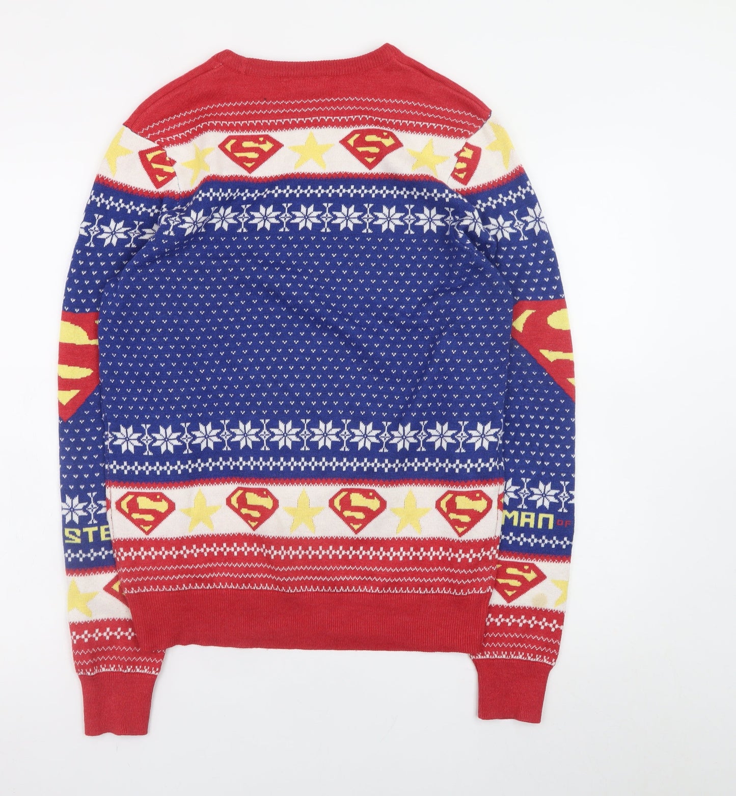F&F Men's Multicoloured Superman Christmas Jumper Size S Pullover