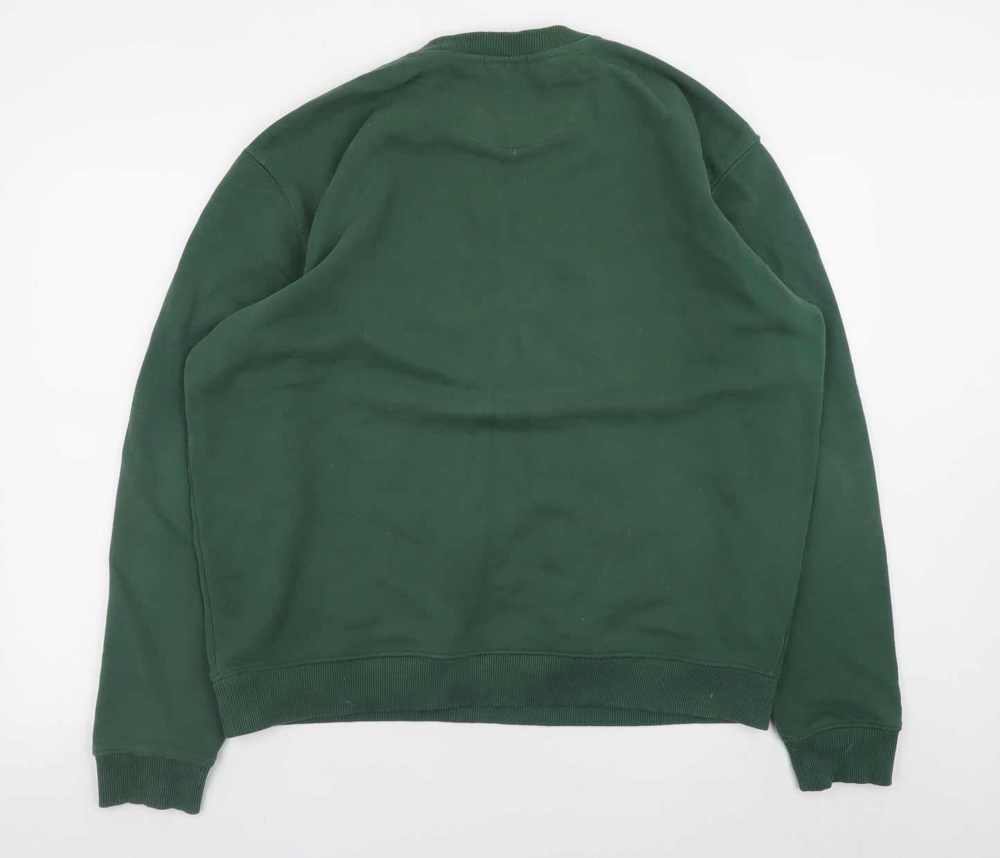 Jack Wills Mens Green Wellbeing Logo Pullover Sweatshirt Size L