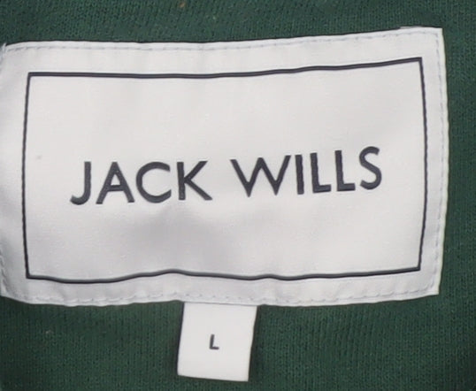 Jack Wills Mens Green Wellbeing Logo Pullover Sweatshirt Size L