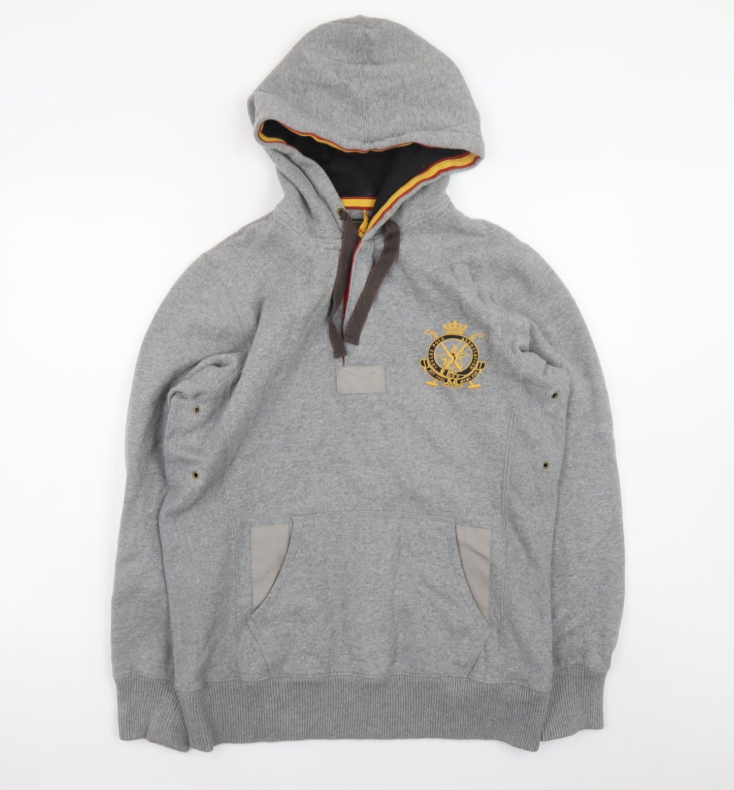 Joules Men's Grey Embroidered Polo Sport Pullover Hoodie M
