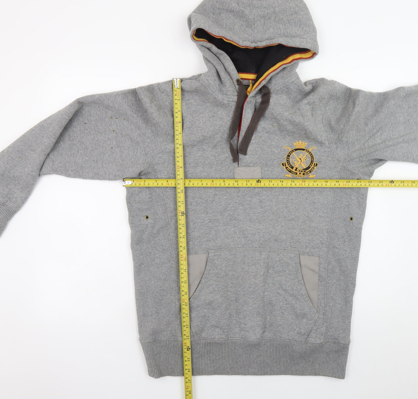 Joules Men's Grey Embroidered Polo Sport Pullover Hoodie M