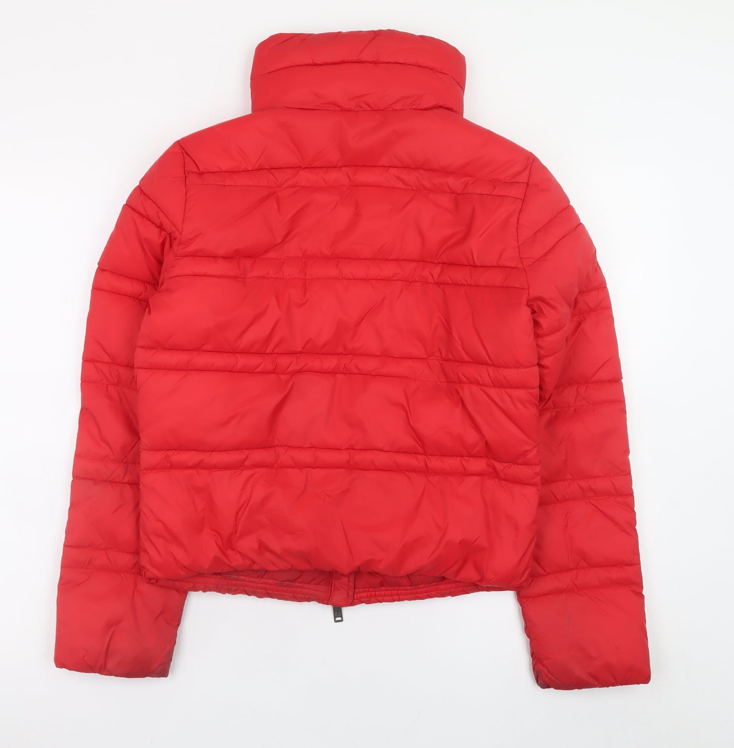 SH Collection Women's Red Puffer Jacket Size S Quilted Zip Winter Coat