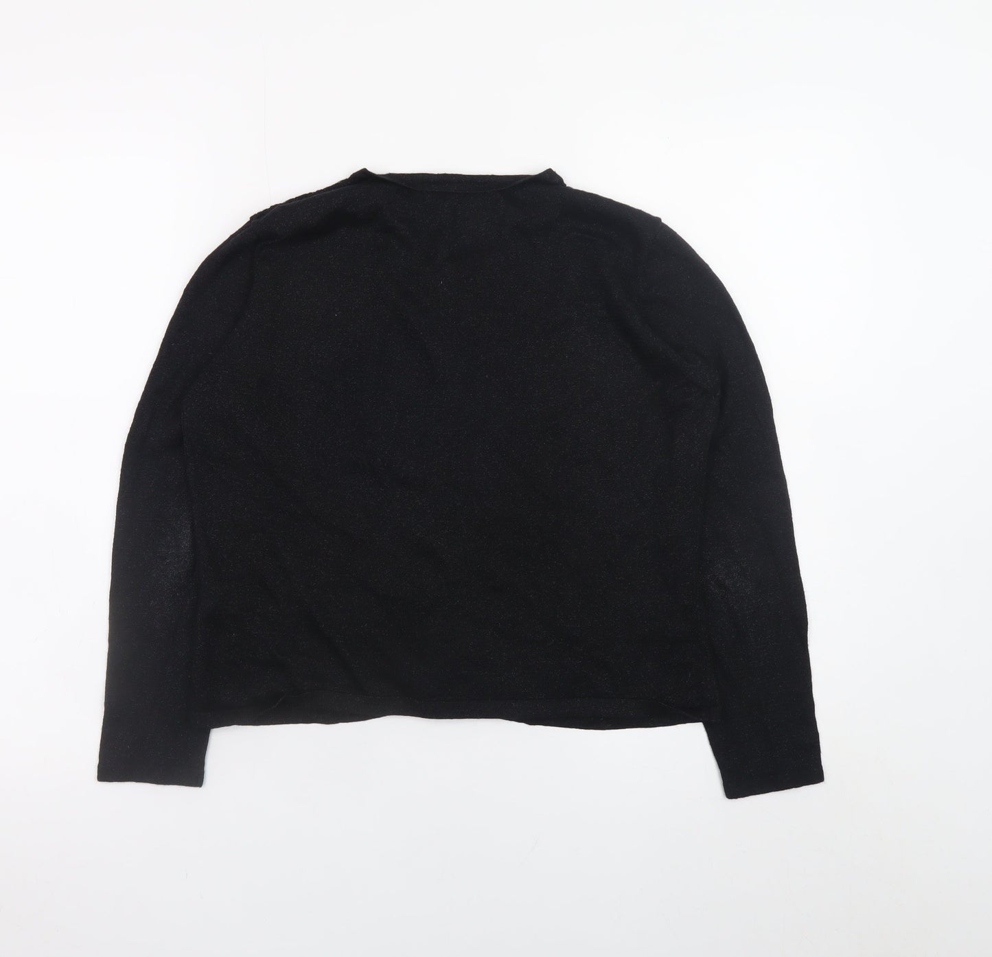 VIZ-A-VIZ Women's Black Metallic Knit Cardigan Size 12
