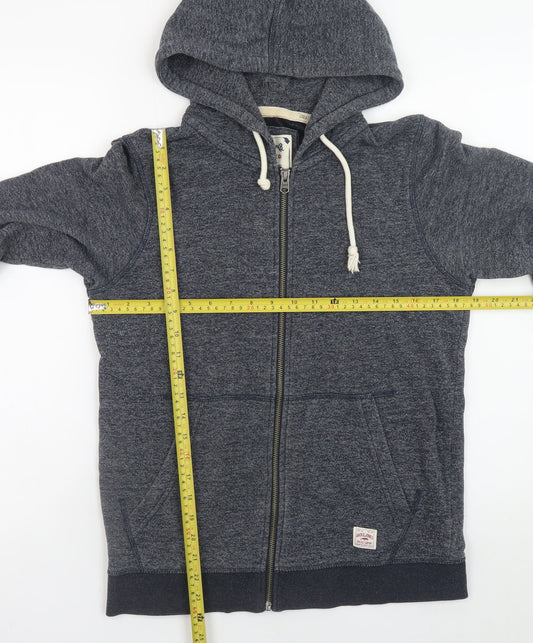 Jack & Jones Men’s Blue Full Zip Hoodie Small Cotton Blend Sweatshirt