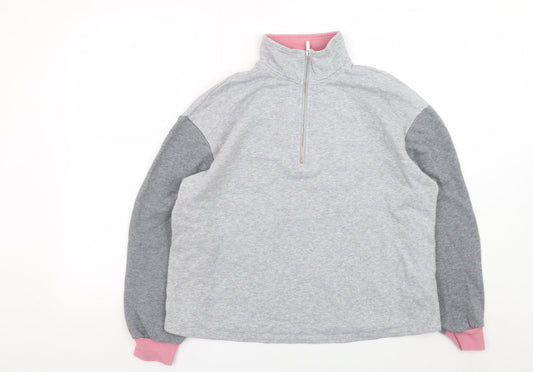 Michelle Keegan Women’s Grey Colourblock 1/2 Zip Sweatshirt Size 12