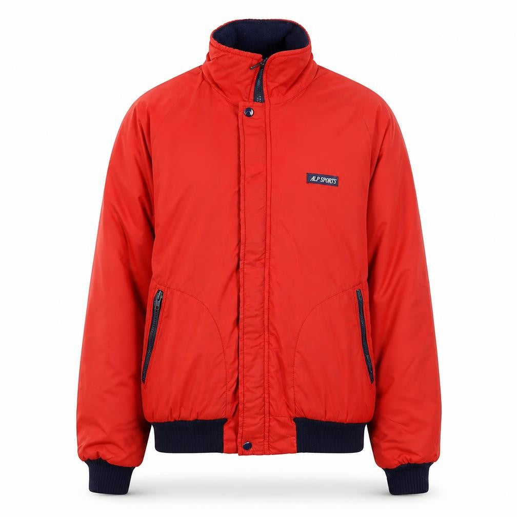 ALP SPORTS Men's Red Bomber Jacket M Nylon Outdoor Winter