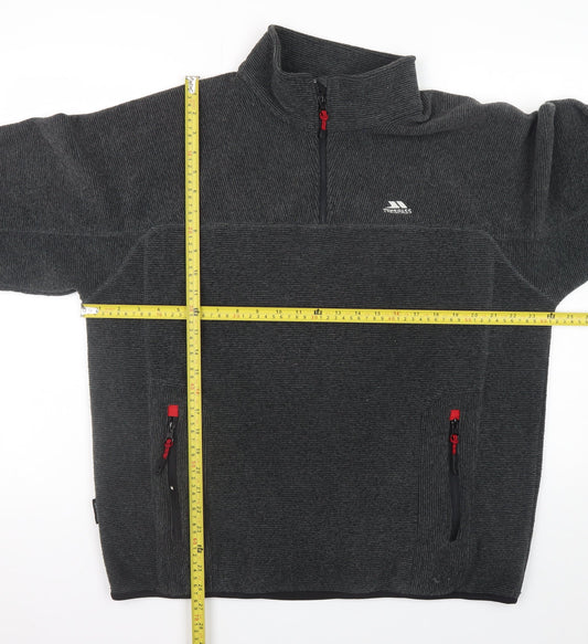 Trespass Men's Grey 1/4 Zip Fleece Sweatshirt L Outdoor Pullover