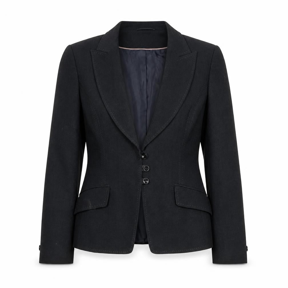 Marks and Spencer Women's Black Blazer UK 12 Regular Fit Single-Breasted