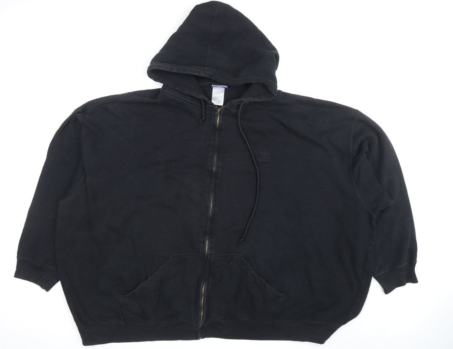 Reebok Men’s Black 5XL Full Zip Hoodie Big & Tall Cotton Blend