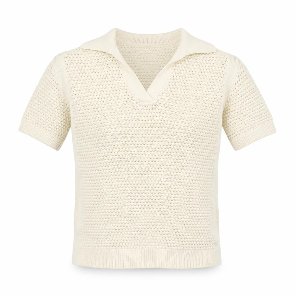 Marks and Spencer Women’s Ivory Open-Knit Cotton V-Neck Jumper XS