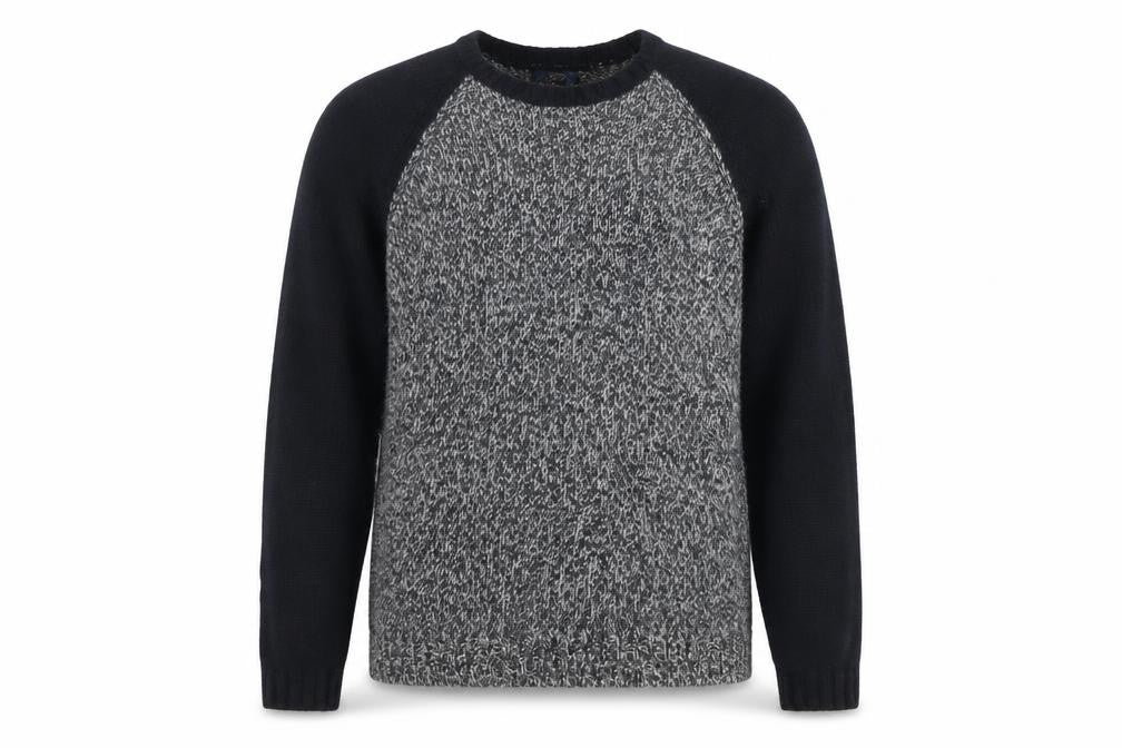 William Hyde Men's Grey XL Crew Neck Lambswool Angora Jumper