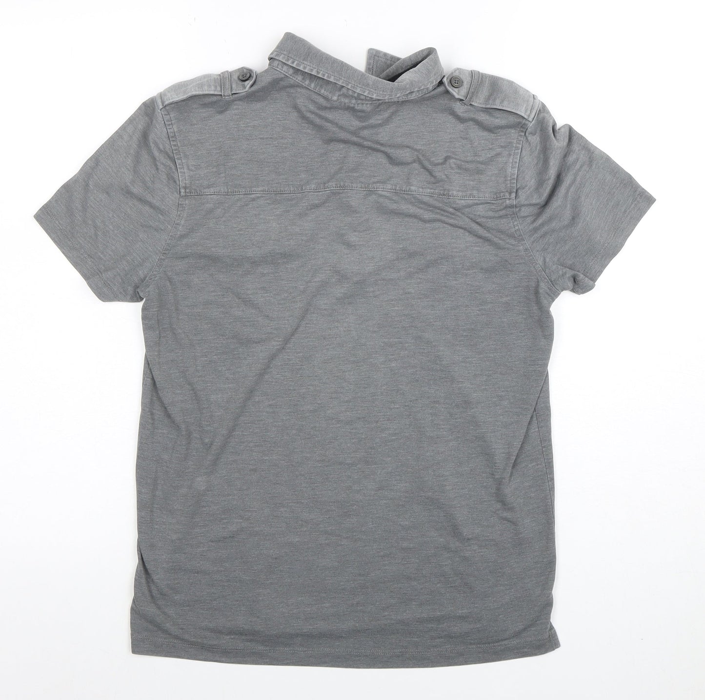 Express Design Studio Men's Grey Short Sleeve Polo Shirt Size S
