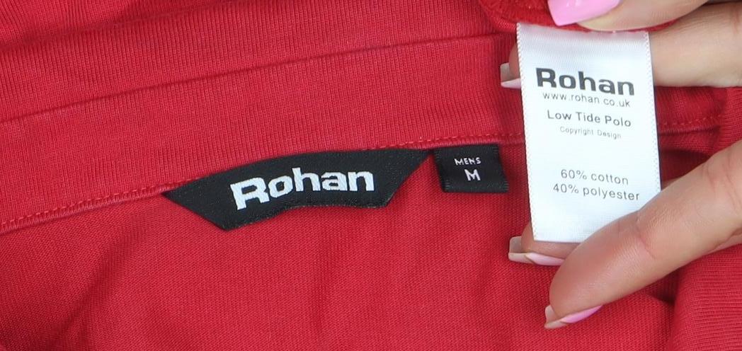 Rohan Men's Red Low Tide Polo Shirt Size M Cotton Blend