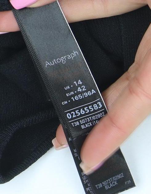 Marks and Spencer Autograph Women’s Black Wrap Tie Blouse Size 14