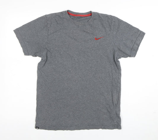 Nike Men's Grey Short Sleeve Crew Neck Cotton T-Shirt Size S