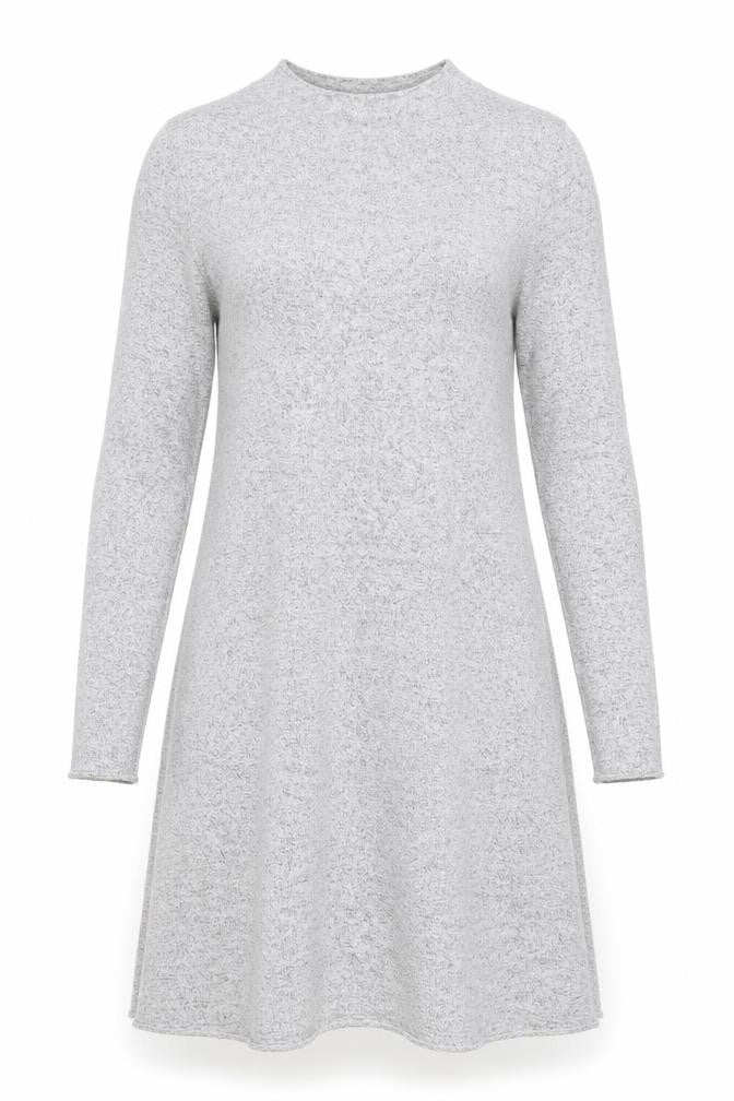 Front view of Only Women Grey Knit Long Sleeve Sweater Dress M