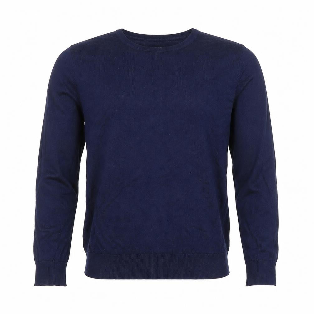 Front view of GANT Men's Blue Cotton Crew Neck jumper, size S