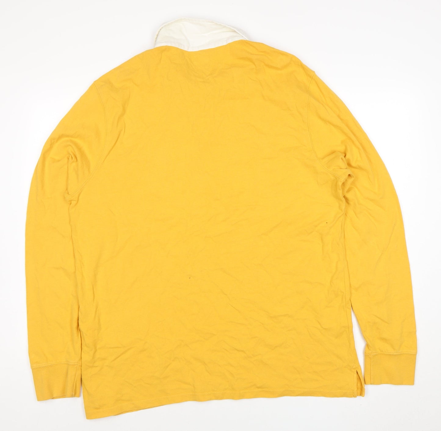 Levi's Men's Yellow Long Sleeve Polo Shirt XL Relaxed Fit Classic Cotton