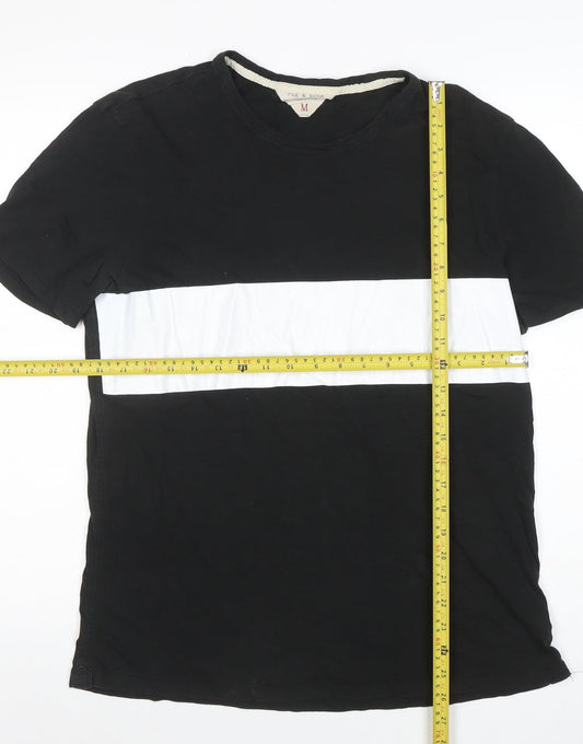 Rag & Bone Men's Black Colourblock Cotton T-Shirt Size M