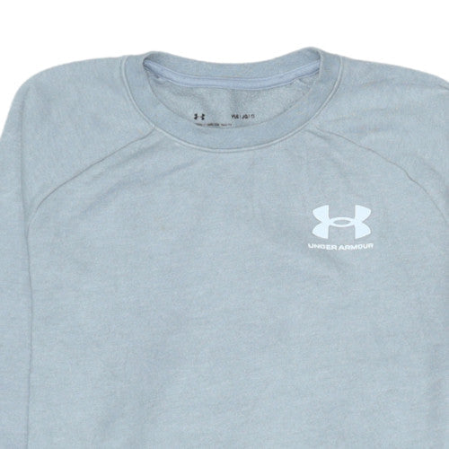 Under Armour Boys Grey Fleece Pullover Sweatshirt Size 158 Relaxed Fit