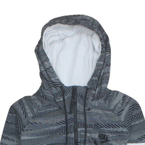 Nike Men's White and Grey Full Zip Hoodie Size M
