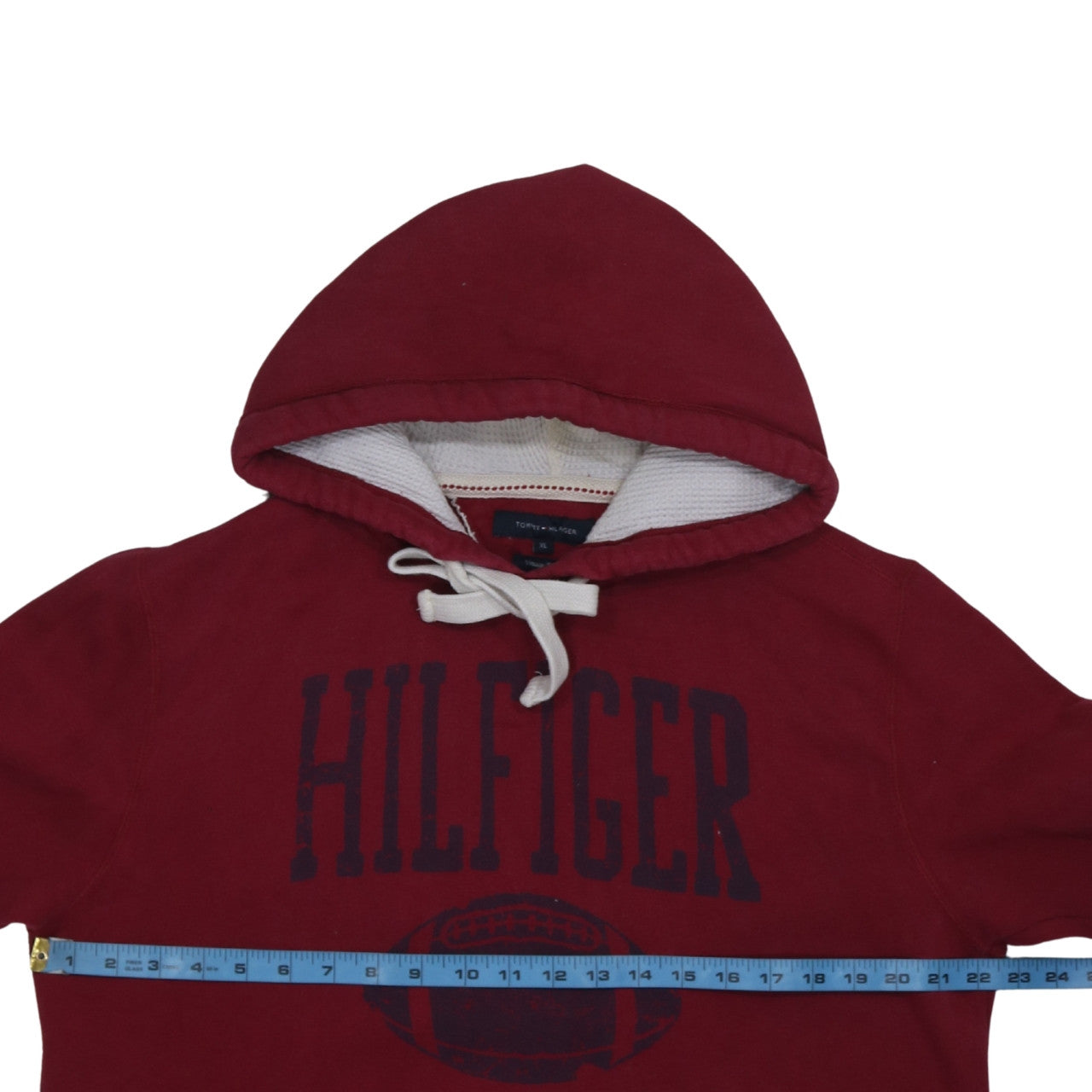 Tommy Hilfiger Men's Red XL Pullover Hoodie with Logo