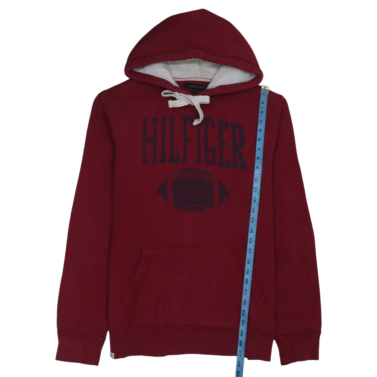 Tommy Hilfiger Men's Red XL Pullover Hoodie with Logo